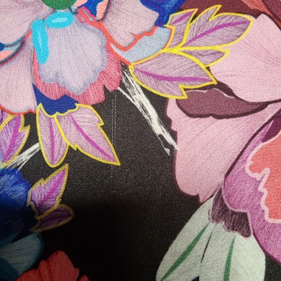 Lobo Rosa Multi-color Floral Balloon Puffy Sleeve Blouse Size XS - Picture 8 of 15